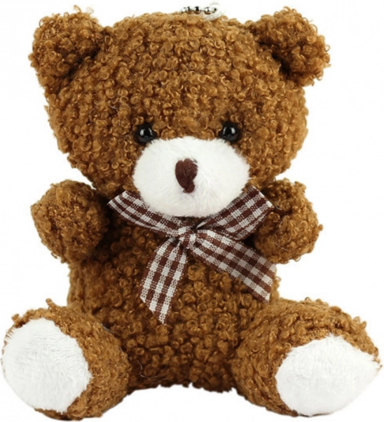 Bruine pluchen berenhanger 8 cm