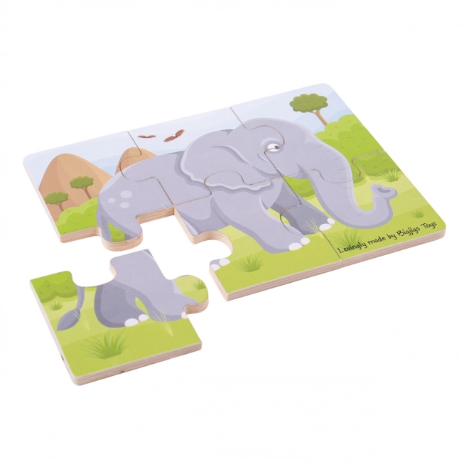 Bigjigs Toys Puzzel 3-in-1 safari dieren