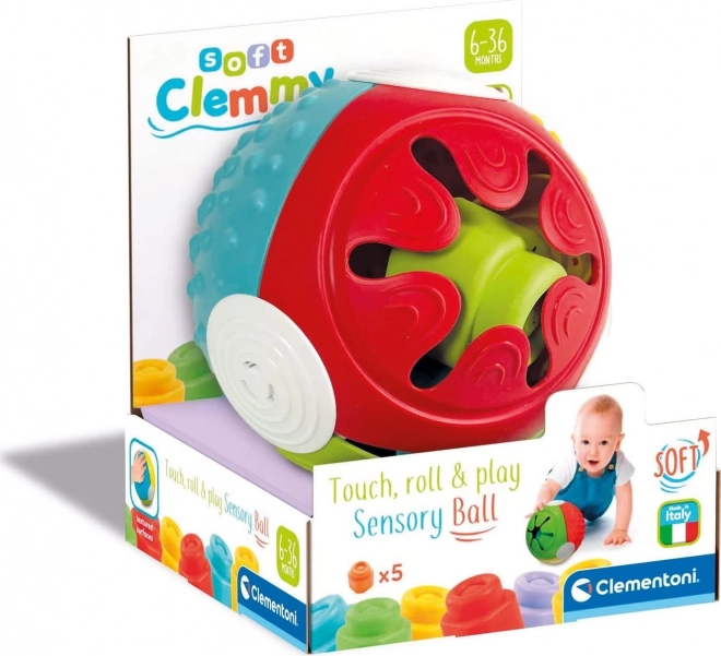 CLEMENTONI SOFT CLEMMY Sensorische inlegbal met blokjes