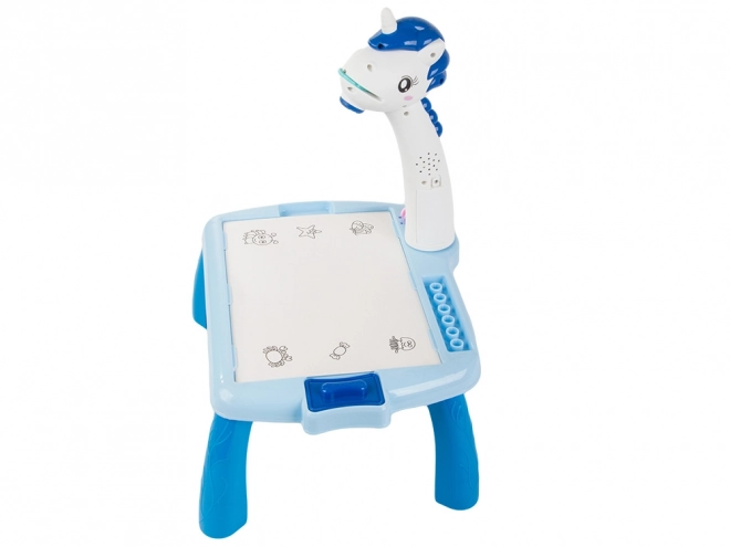 Kinder educatieve tafel met projector blauw