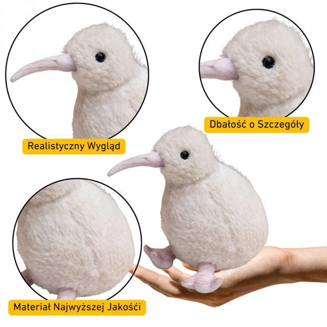 Pluchen vogel Kiwi Wit 21 cm