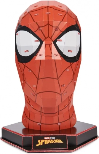 3D papieren hoofdmobiel van SPIDER-MAN op sokkel – 4D Build zonder lijm