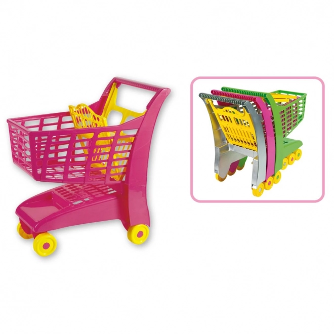 Androni winkelwagen met stoel roze