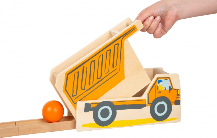 Bouwmachines in actie: graafmachine en kiepwagen