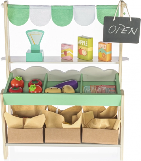 Houten kindermarkt kraam