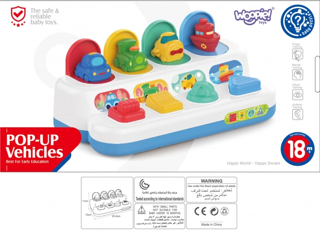 Woopie educatief kinderspeelgoed met uitspringende voertuigen Pop-Up