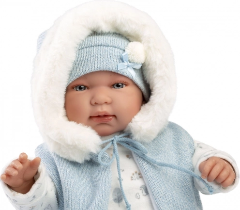 Realistische newborn pop Llorens met geluiden 44 cm