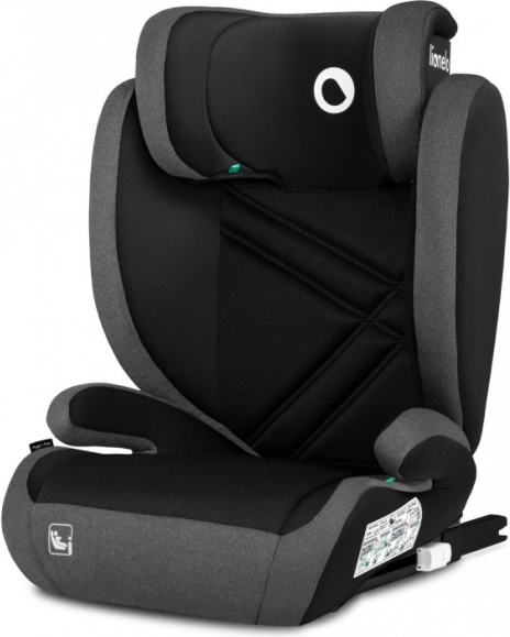 LIONELO Hugo i‑Size autostoeltje voor kinderen 100–150 cm, zwart‑grijs