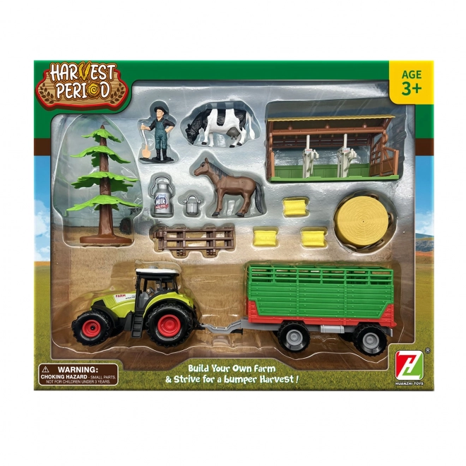 Tractor met aanhanger en accessoires voor kinderen