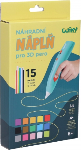Vervangende vullingen voor WIKY 3D-pen – set van 15 kleuren (3 m)