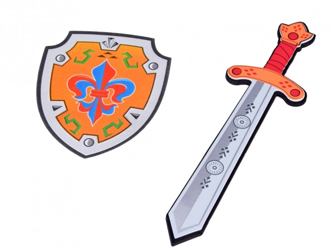 Set voor ridder Schuim Schild Zwaard Schuim Embleem Lelie ZA5315