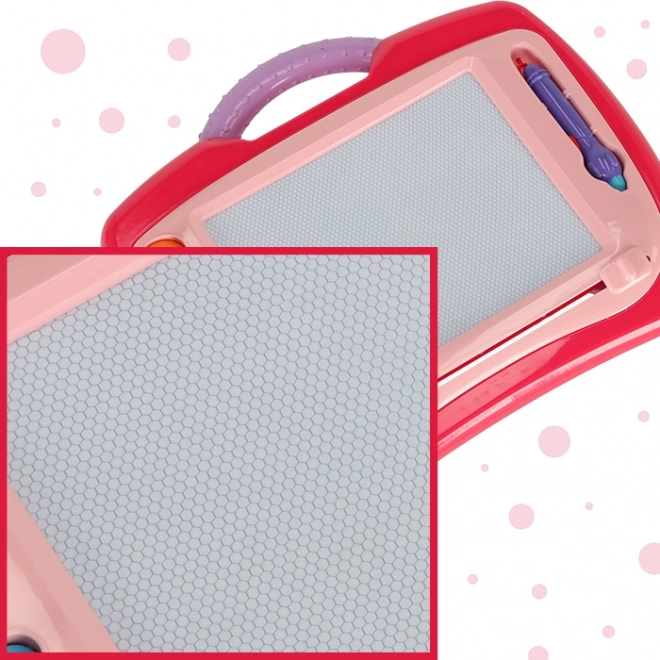 Groot magnetisch tekentableau voor kinderen met stempels - roze XL