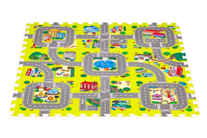 Schuim speelmat stad – 9 delen 90,5 × 90,5 cm IPLAY