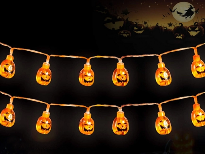 Hangende LED pompoen guirlande voor Halloween