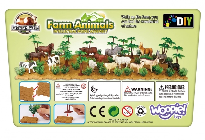 Set boerderijdieren met koffer 57 stuks