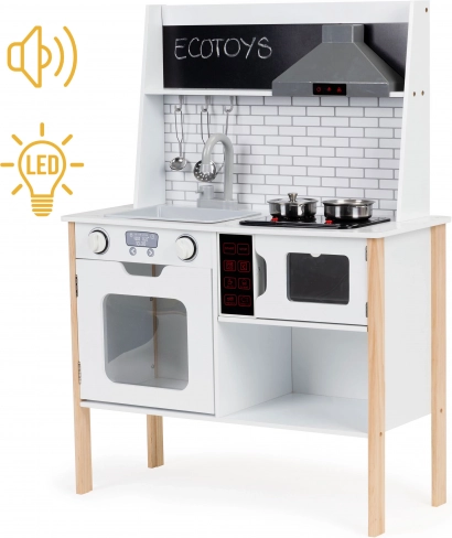 Houten kinderkitchen met licht en geluid ECOTOYS