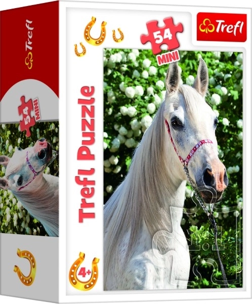 Minipuzzel 54 stuks Paarden 4 soorten in doos 9x6,5x4cm