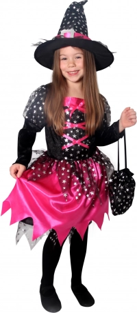 Kinder carnavalskostuum heks roze
