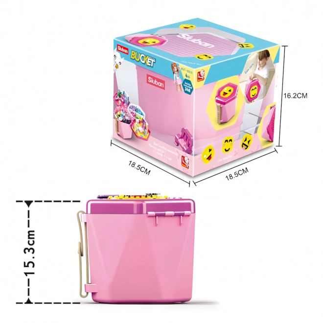 Sluban emmer met stenen M38-B0830 emmer met roze stenen