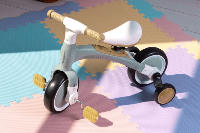 Balansfiets met pedalen - training zijwieltjes 3in1 ECOTOYS – Groene