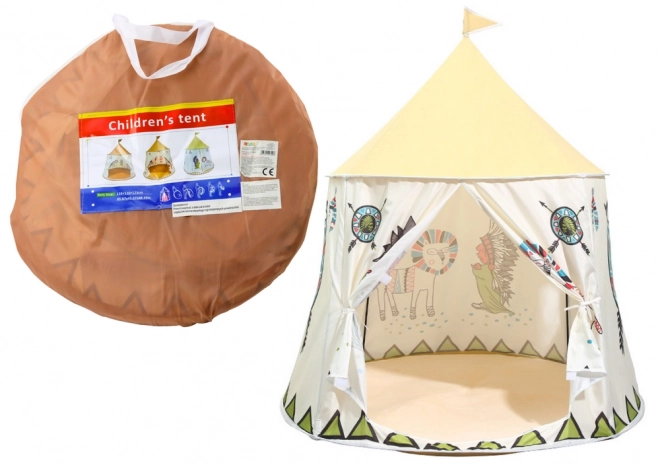 Indiaanse tent voor kinderen Beige 125 cm