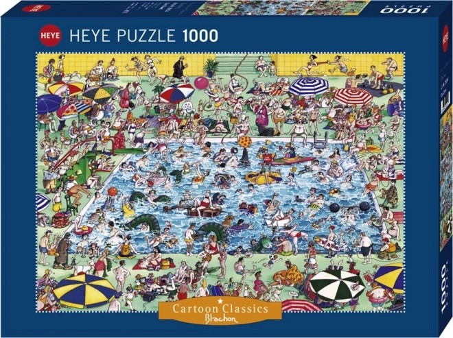 Puzzel 1000 stukjes Spel bij het zwembad
