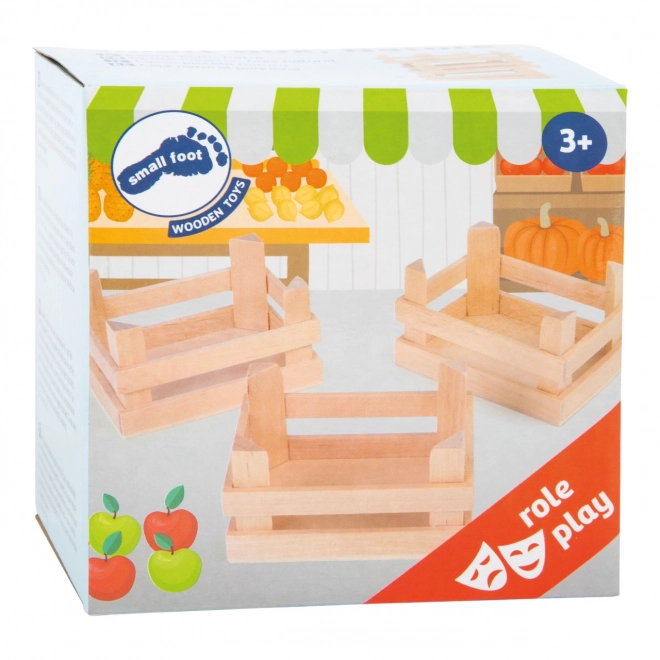 Small Foot Set kleine houten kistjes voor etenswaren 3 stuks