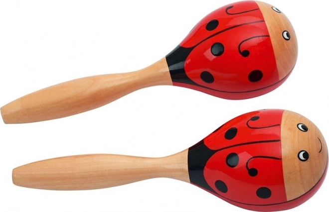 Houten maracas Lieveheersbeestjes 2 stuks Goki