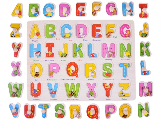 Gekleurde houten bord met letters