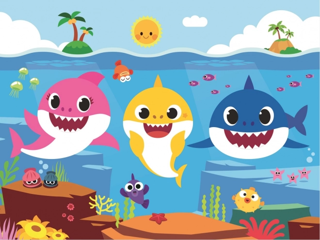 Puzzel Onderwaterwereld van Haaien/Baby Shark 27x20cm 30 stukjes in doos 21x14x4cm