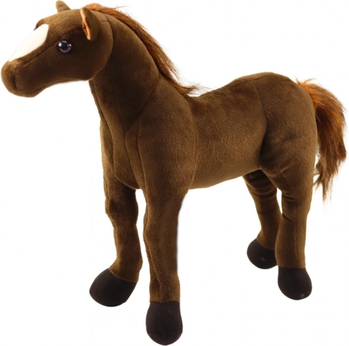 Donkerbruine pluchen paard 40 × 37 cm