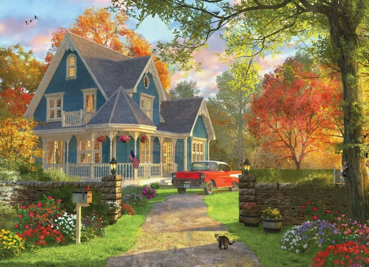 Eurographics puzzel Blauw landhuis 1000 stukjes
