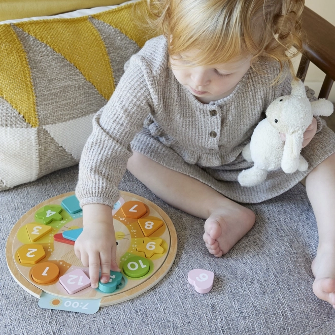 Houten educatieve klok met dieren