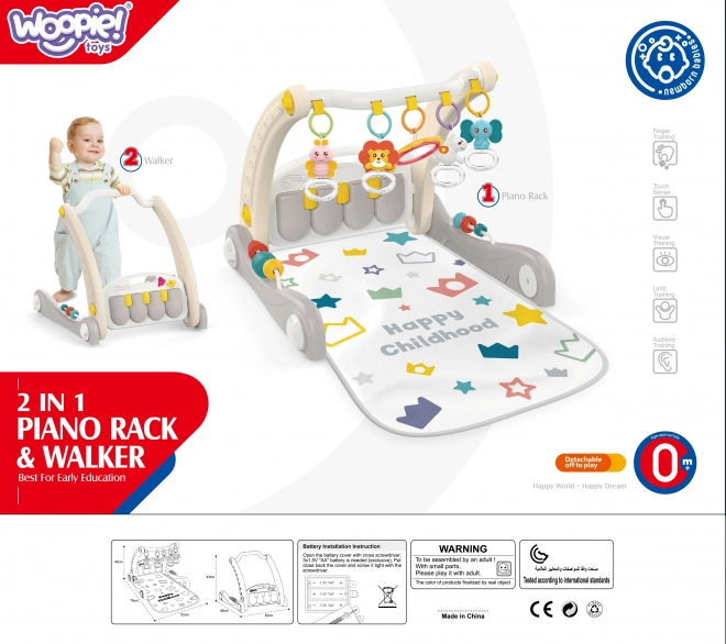 Educatieve speelleermat en loopstoeltje Woopie Baby 2-in-1