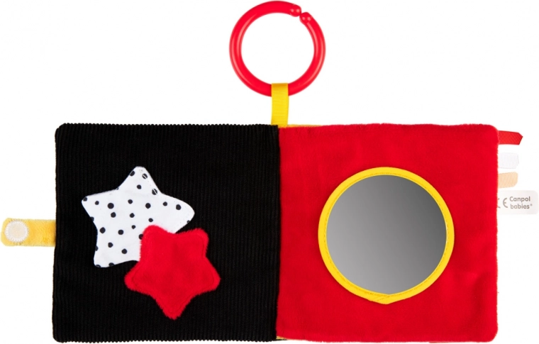 Contrasterende pagina’s en spiegeltje voor visuele stimulatie