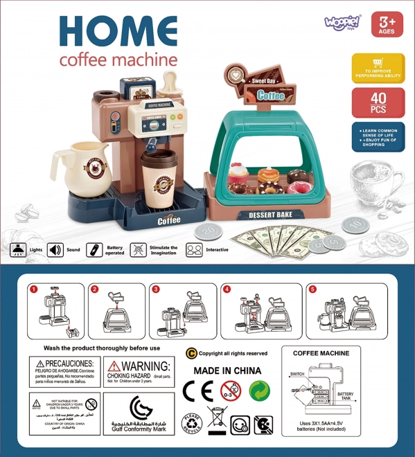 Leuke koffiemachine voor kinderen met accessoires WOOPIE