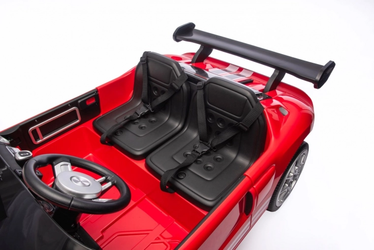 Tweezits eco-lederen stoel met gordels