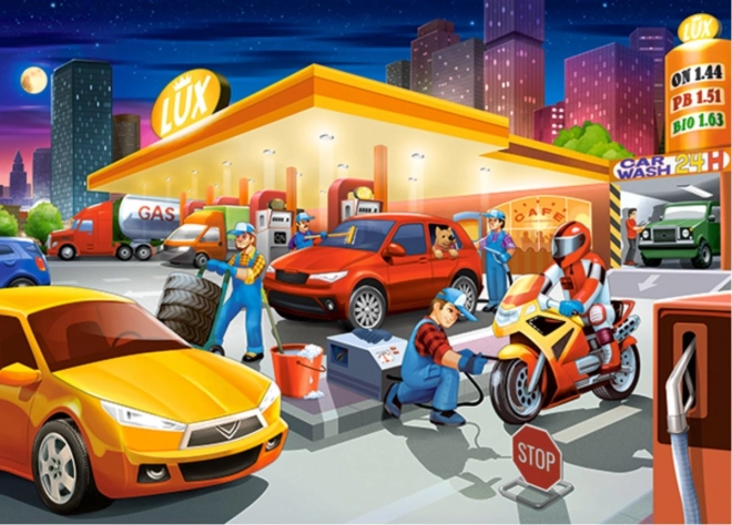 Puzzel 60 stukjes – Tankstation