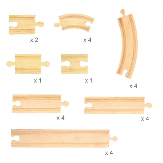 Bigjigs Rail Houten Spoorweg Set van 24 Delen