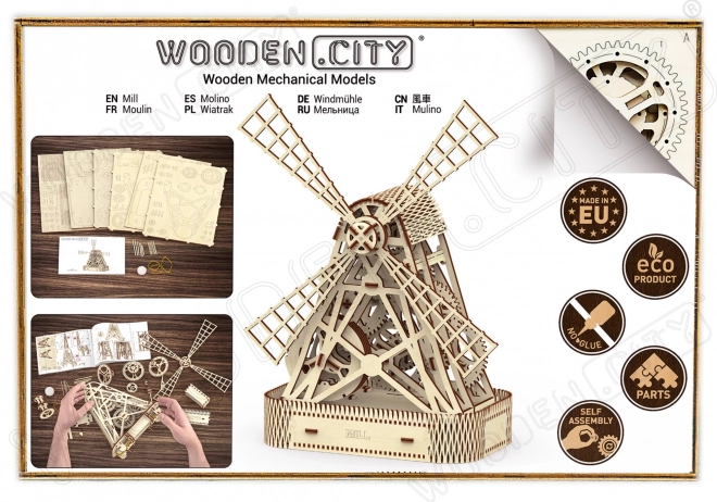 WOODEN CITY 3D puzzel Molen 222 delen