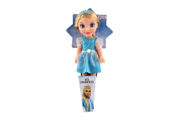 Pop winterprinses IJskoninkrijk plastic 31cm in koker