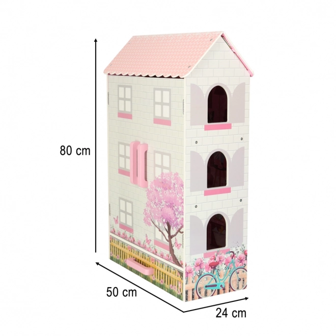 Houten poppenhuis Lulilo Papilio roze 80cm