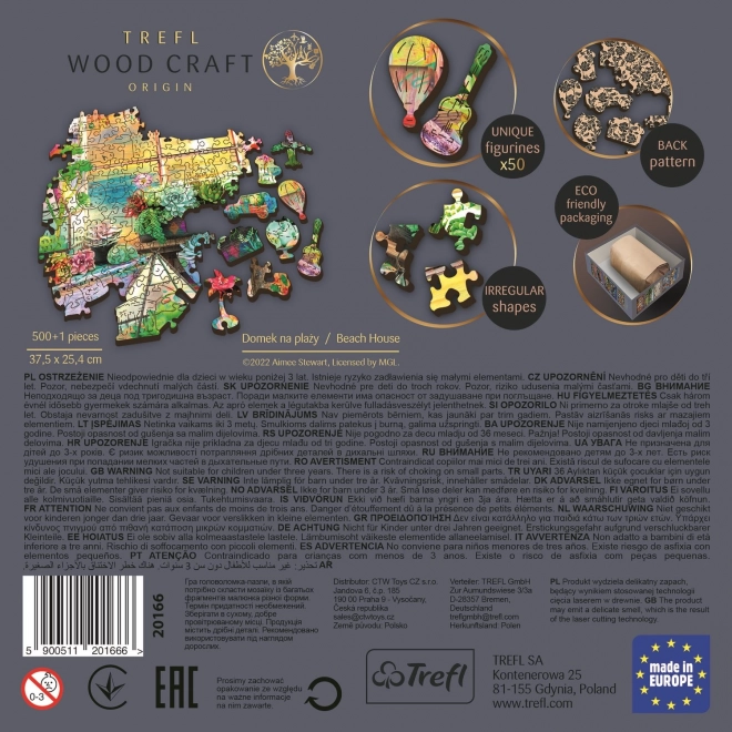 Opvouwbare puzzel TREFL Wood Craft Origin Strandhuis 501 stukjes