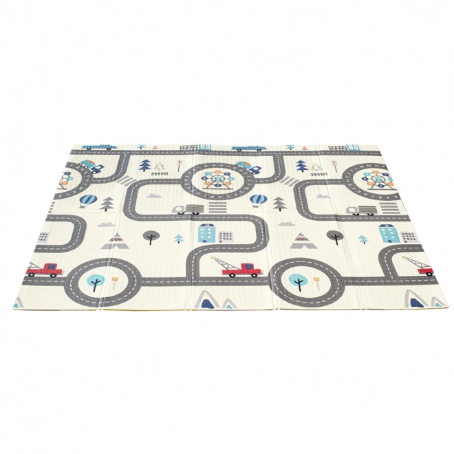 Educatieve opvouwbare dubbelzijdige schuimmat 179x198 dieren/straten