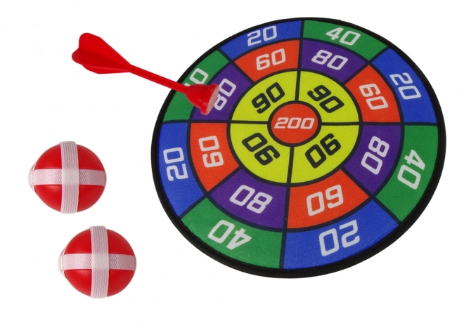 Behendigheidsspel Dart met doelwit en klittenbandballen