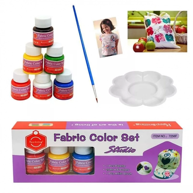 Set van 6 textielverven met accessoires