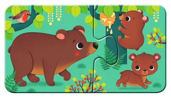 RAVENSBURGER Mijn eerste puzzel – dieren en hun jongen, 9×2 stukjes