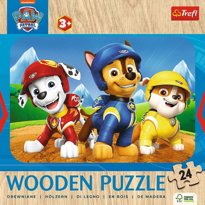 Puzzel 24 houten stukjes Paw Patrol