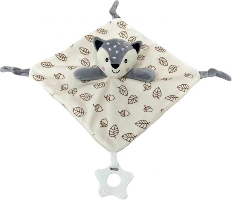 Pluchen knuffeldoek vosje Miluš, crème, 25 × 25 cm