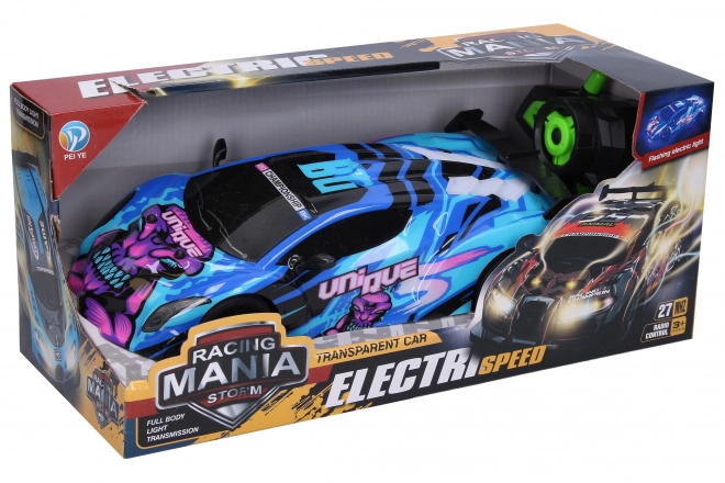 Auto met verlichting op afstandsbediening 27 cm
